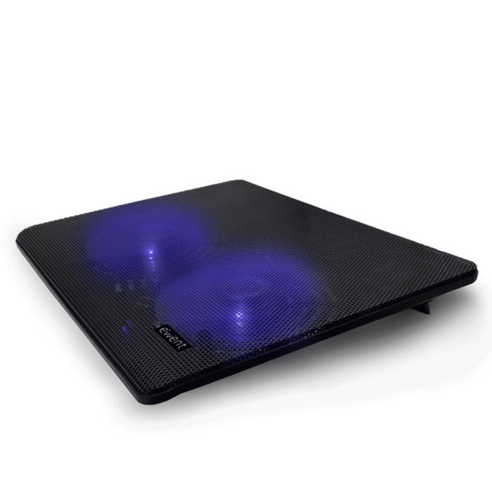 Ewent Soporte Base Refrigeración para Ordenador Portátil con 2 Ventiladores Silenciosos de 125mm, Altura Ajustable, hasta 17 Pulgadas