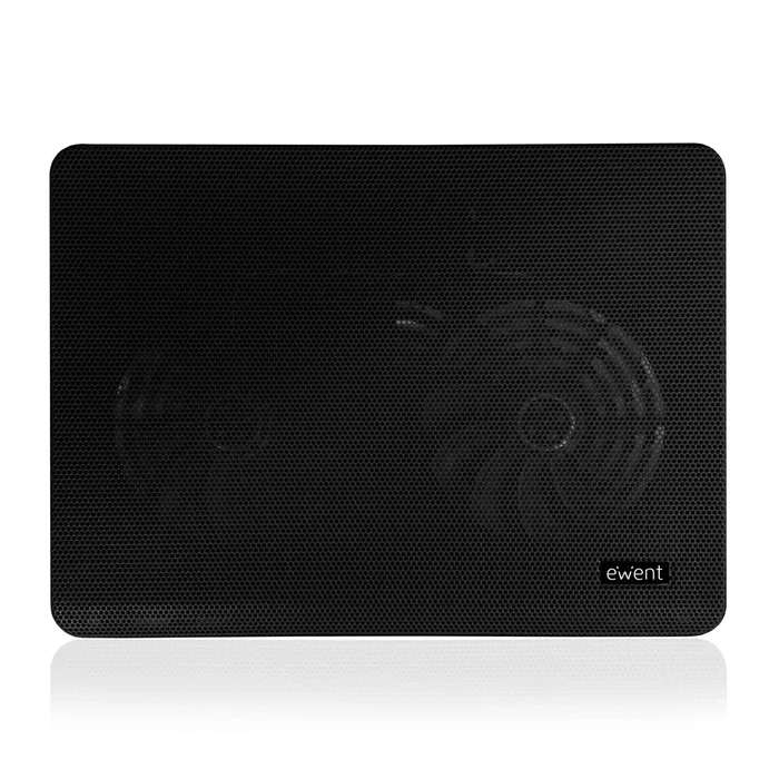 Ewent EW1256 Base de Refrigeración para Portátil hasta 17" - Pad de Enfriamiento con 2 Ventiladores 1000 RPM, 23 dB, Alimentación USB, Color Negro