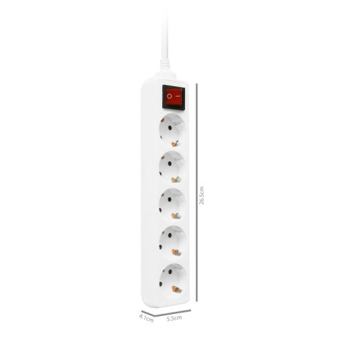 Ewent Regleta EW3916 de 5 tomas Schuko 16A Blanco