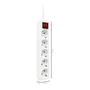 Ewent Regleta EW3916, 5 Tomas Shuko (Tipo F), Interruptor ON/OFF, Cable 1.5m, Blanco, Interior, 16A (3680W), Protección para Menores