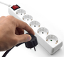 Ewent Regleta EW3916 de 5 tomas Schuko 16A Blanco