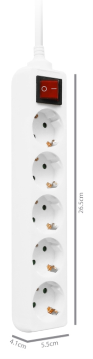 Ewent Regleta EW3916 de 5 tomas Schuko 16A Blanco