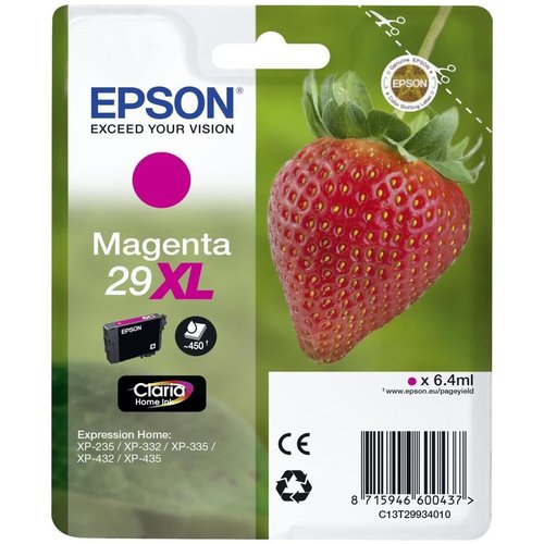 Epson 29XL Magenta Cartucho de Tinta de Alta Capacidad, C13T29934012 Epson 29XL Magenta Cartucho de Tinta de Alta Capacidad, C13T29934012