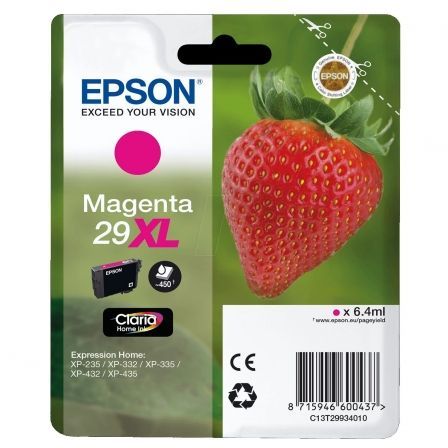 Epson 29XL Magenta Cartucho de Tinta de Alta Capacidad, C13T29934012 Epson 29XL Magenta Cartucho de Tinta de Alta Capacidad, C13T29934012