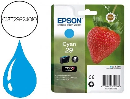 Epson Cartucho de Tinta Claria Home 29 Cian T2982 Epson Cartucho de Tinta Claria Home 29 Cian T2982