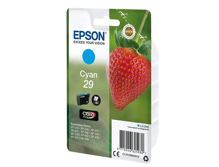 Epson Cartucho de Tinta Claria Home 29 Cian T2982 Epson Cartucho de Tinta Claria Home 29 Cian T2982