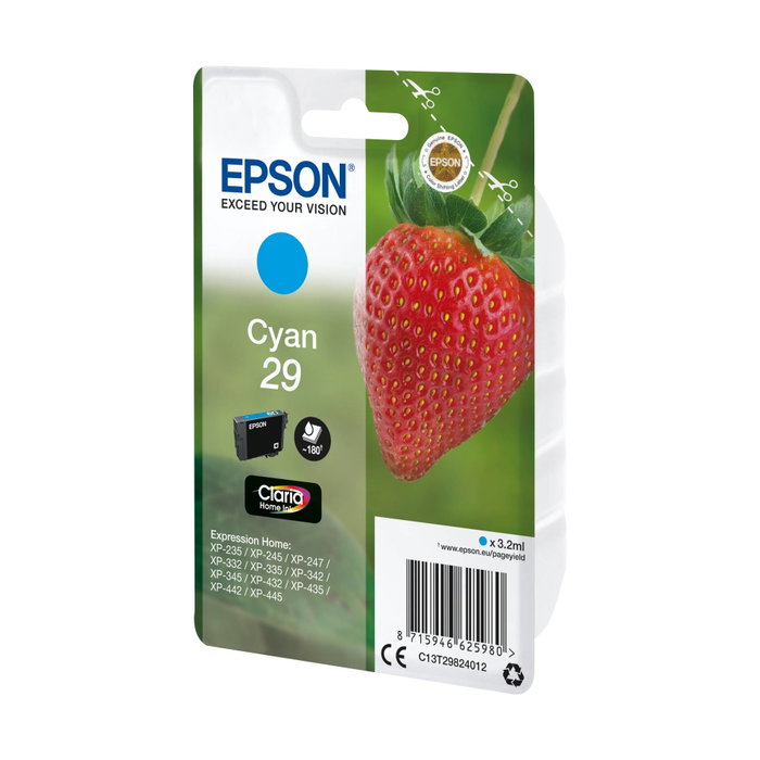 Epson Cartucho de Tinta Cian nº29 T2982 (C13T29824012) Original Epson Cartucho de Tinta Cian nº29 T2982 (C13T29824012) Original