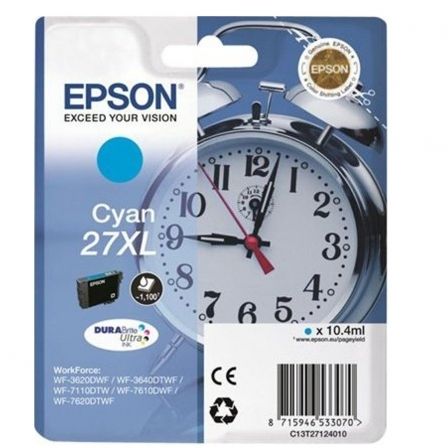 Epson Cartucho de Tinta 27XL Cian Alta Capacidad C13T27124012