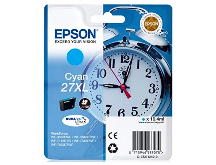 Epson Cartucho de Tinta 27XL Cian Alta Capacidad C13T27124012