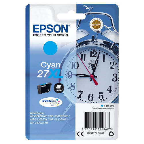 Epson Cartucho de Tinta 27XL Cian Alta Capacidad C13T27124012