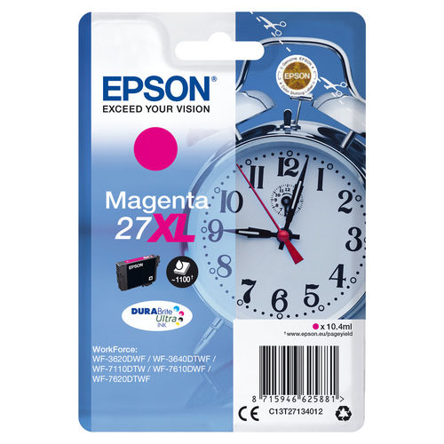 Epson Cartucho de Tinta 27XL Magenta DURABrite Ultra Ink C13T27134012 Alta Capacidad