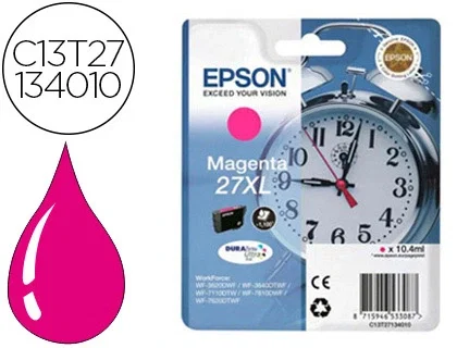 Epson Cartucho de Tinta 27XL Magenta DURABrite Ultra Ink C13T27134012 Alta Capacidad