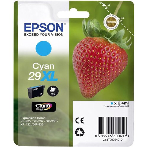 Epson Cartucho de Tinta 29XL Cian Claria Home Ink C13T29924012 Epson Cartucho de Tinta 29XL Cian Claria Home Ink C13T29924012
