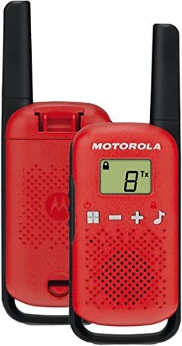 MOTOROLA Walkie Talkie T42 - Pack de 2 Unidades, Color Rojo