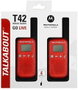 MOTOROLA Walkie Talkie T42 - Pack de 2 Unidades, Color Rojo