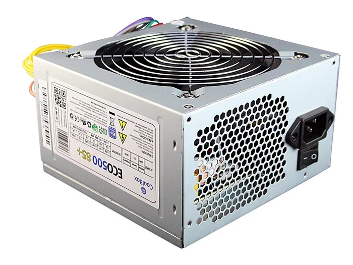 Coolbox ECO500 Fuente de Alimentación ATX 500W 80 PLUS Bronze, 85+ Eficiencia 85%, PFC Activo, Ventilador 12cm Silencioso, Compatible con Intel y AMD, Gris