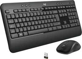 Logitech MK540 Advanced 920-008680 - Combo Teclado y Ratón Inalámbrico RF, QWERTY Español, Teclado Silencioso Resistente a Salpicaduras con Reposamanos, Negro/Blanco