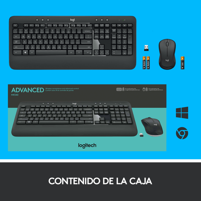 Logitech MK540 Advanced Teclado y Ratón Inalámbrico Español Negro Logitech MK540 Advanced Teclado y Ratón Inalámbrico Español Negro