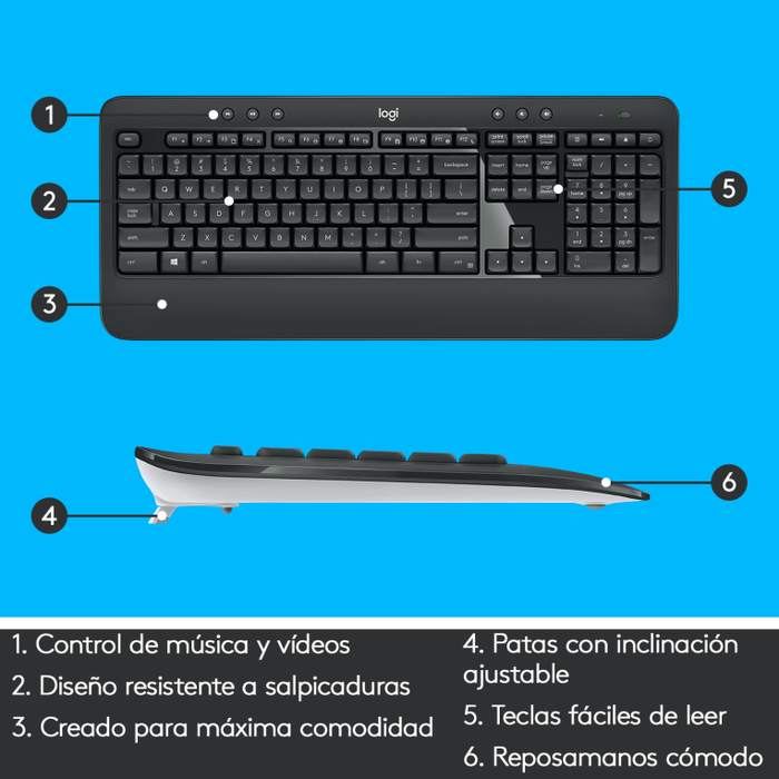 Logitech MK540 Advanced Teclado y Ratón Inalámbrico Español Negro Logitech MK540 Advanced Teclado y Ratón Inalámbrico Español Negro