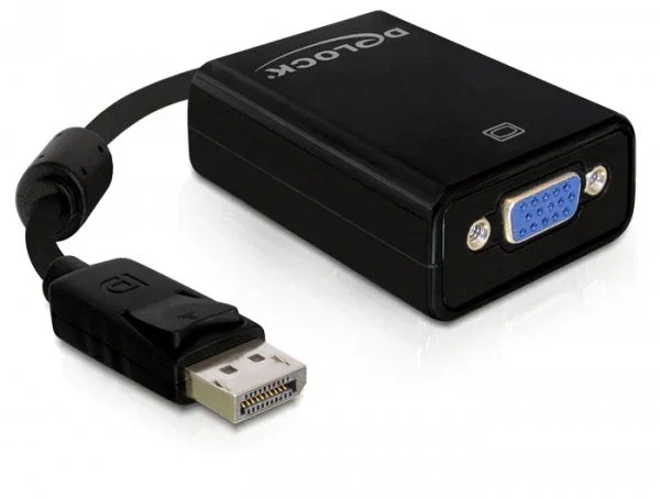 DeLOCK Adaptador de Vídeo DisplayPort a VGA (D-Sub), 0,125 m, Negro DeLOCK Adaptador de Vídeo DisplayPort a VGA (D-Sub), 0,125 m, Negro