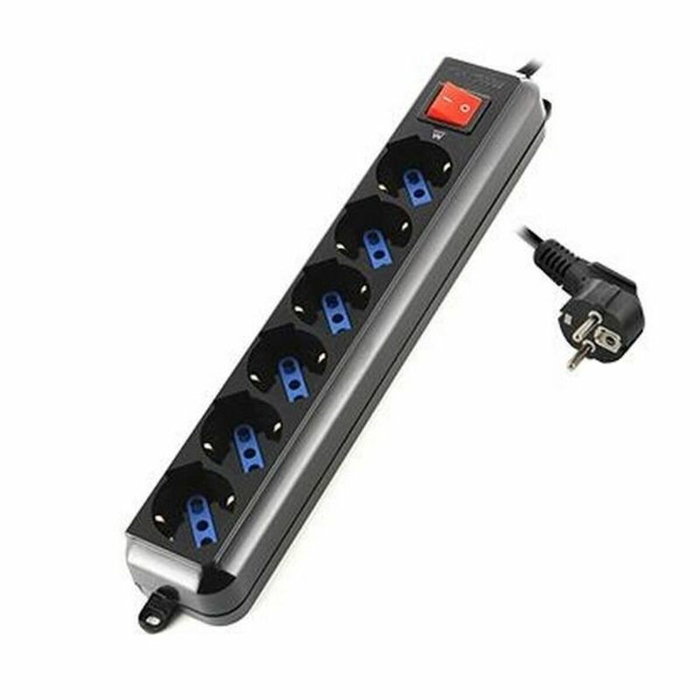 Ewent Regleta EW3924 de 6 Tomas con Protección y Conmutador Negro