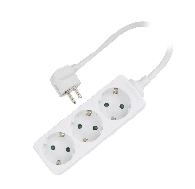Ewent EW3958 Regleta de 3 Tomas con Cable de 1,5 m Blanco