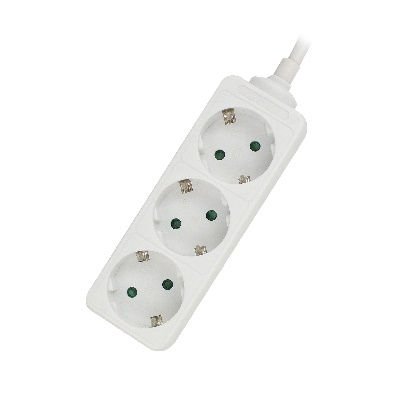 Ewent EW3958 Regleta de 3 Tomas con Cable de 1,5 m Blanco