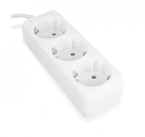 Ewent EW3958 Regleta de 3 Tomas con Cable de 1,5 m Blanco
