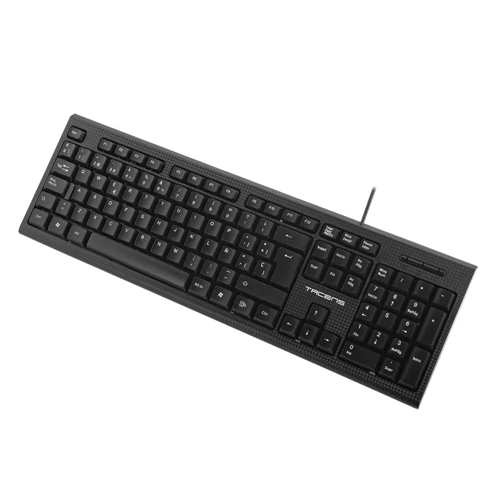 Tacens Teclado de Oficina QWERTY Español Anima AK0ES - Teclado de Membrana Ecológico de Alto Rendimiento - Compatible con Windows, Mac, Linux - Negro - Cable USB 1.3m