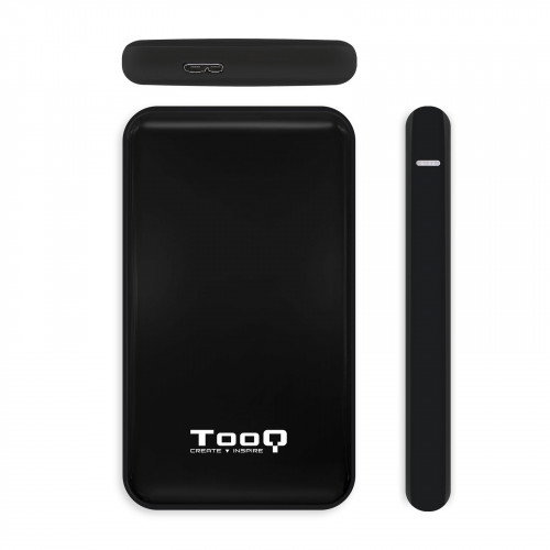Tooq Caja Externa HDD/SSD 2.5" USB 3.0 para Discos de hasta 9.5 mm SATA, sin Tornillos, Negro