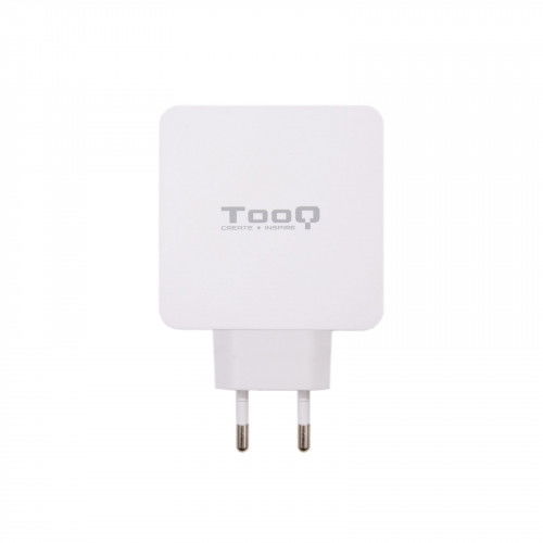 TooQ TQWC-2SC03WT Cargador de Pared Doble Puerto USB-C PD + USB A QC3.0, 48W Blanco