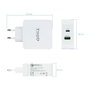 Tooq TQWC-2SC03WT Cargador de Pared 48W USB-C PD y USB-A QC3.0 Blanco