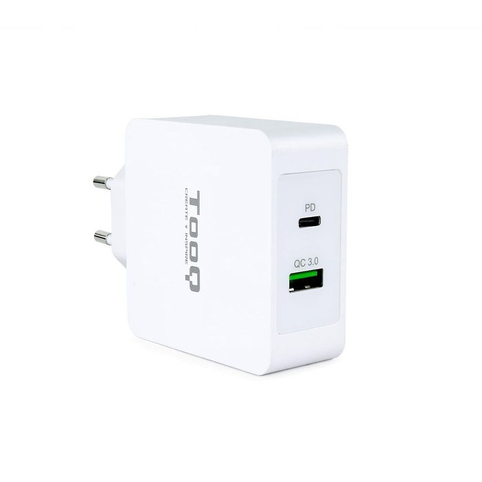Tooq TQWC-2SC03WT Cargador de Pared 48W USB-C PD y USB-A QC3.0 Blanco Tooq TQWC-2SC03WT Cargador de Pared 48W USB-C PD y USB-A QC3.0 Blanco