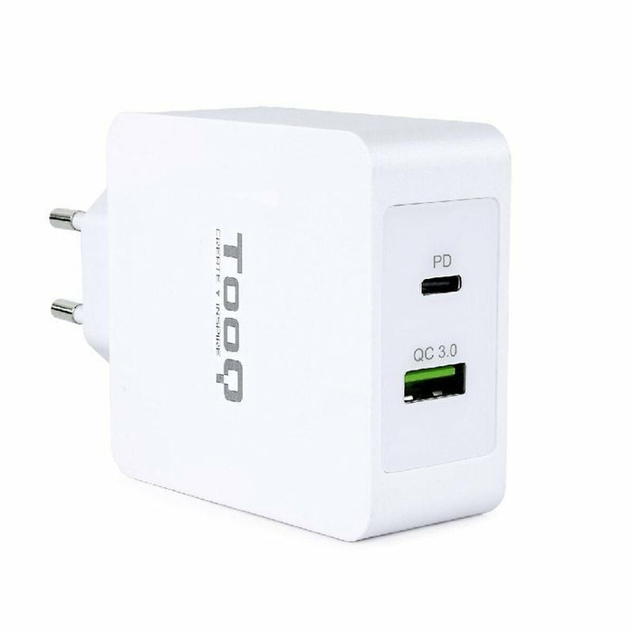 Tooq TQWC-2SC03WT Cargador de Pared 48W USB-C PD y USB-A QC3.0 Blanco Tooq TQWC-2SC03WT Cargador de Pared 48W USB-C PD y USB-A QC3.0 Blanco