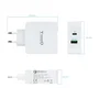TooQ TQWC-2SC03WT Cargador de Pared USB-C PD 30W + USB-A QC 3.0 18W 48W Total, Carga Rápida para Móviles, Universal, Blanco