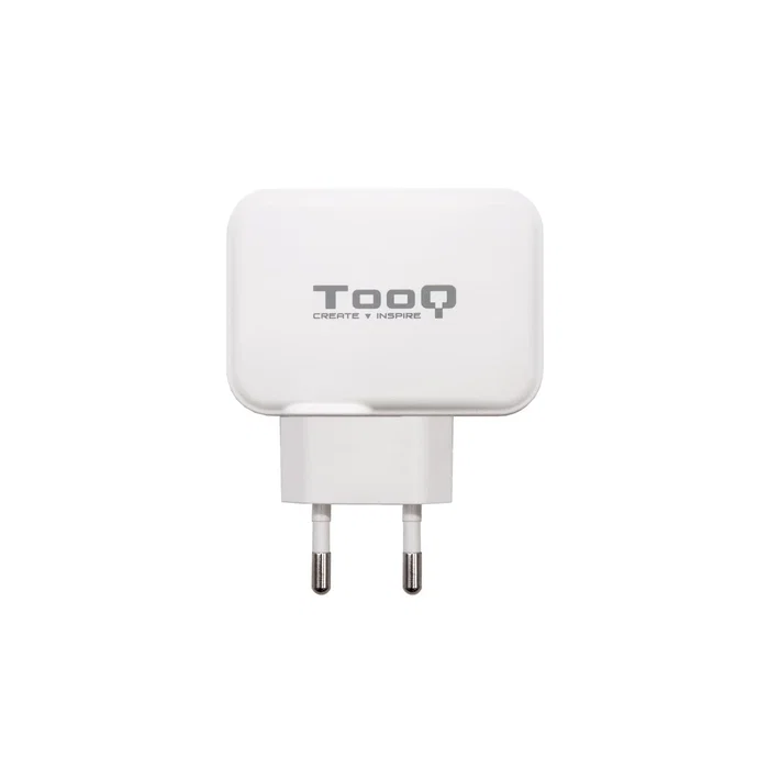 TooQ TQWC-2SC02WT Cargador de Pared USB 27W, 2 Puertos (USB-C + USB-A) - Blanco, Certificación CE