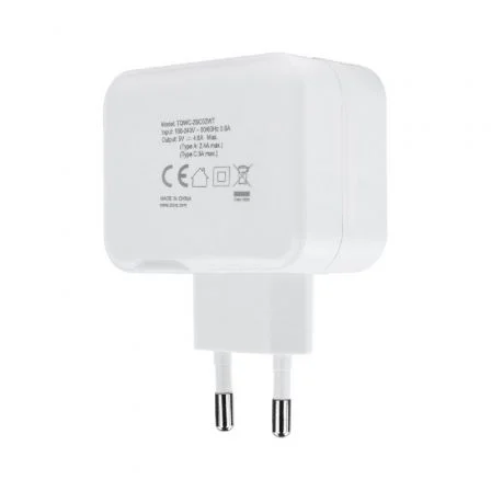 Tooq Cargador de Pared USB 2.0 con Puerto USB-C Blanco Tooq Cargador de Pared USB 2.0 con Puerto USB-C Blanco
