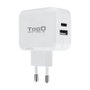 Tooq Cargador de Pared USB 2.0 con Puerto USB-C Blanco