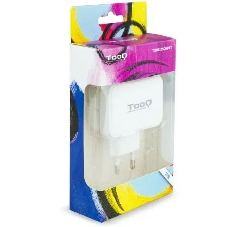 Tooq Cargador de Pared USB 2.0 con Puerto USB-C Blanco Tooq Cargador de Pared USB 2.0 con Puerto USB-C Blanco