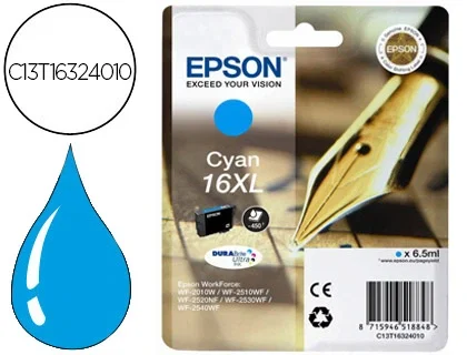 Epson DURABrite Ultra Cartucho de Tinta 16XL Cian Epson DURABrite Ultra Cartucho de Tinta 16XL Cian