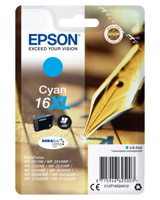 Epson DURABrite Ultra Cartucho de Tinta 16XL Cian Epson DURABrite Ultra Cartucho de Tinta 16XL Cian