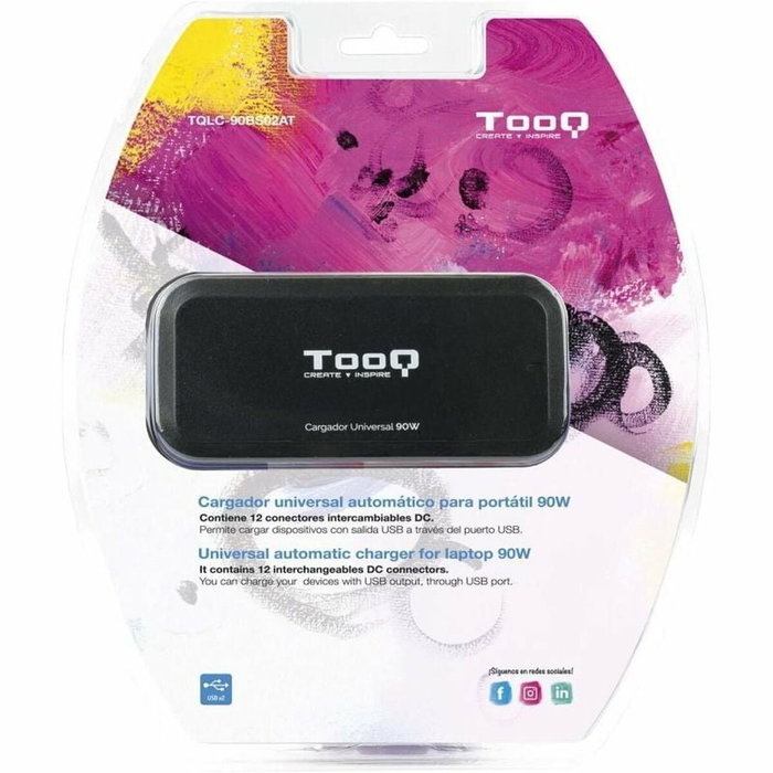 TooQ TQLC-90BS02AT Cargador Universal de 90W con 12 Conectores y 2 USB TooQ TQLC-90BS02AT Cargador Universal de 90W con 12 Conectores y 2 USB