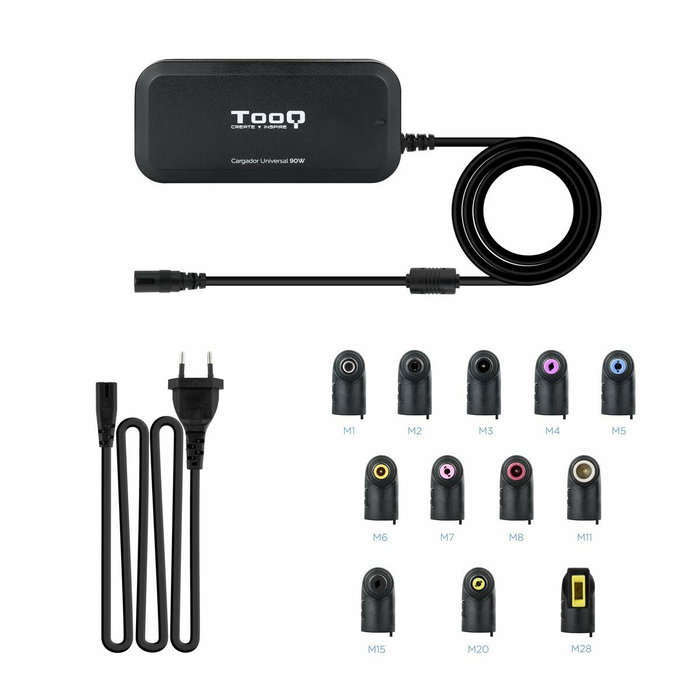 TooQ TQLC-90BS02AT Cargador Universal de 90W con 12 Conectores y 2 USB TooQ TQLC-90BS02AT Cargador Universal de 90W con 12 Conectores y 2 USB