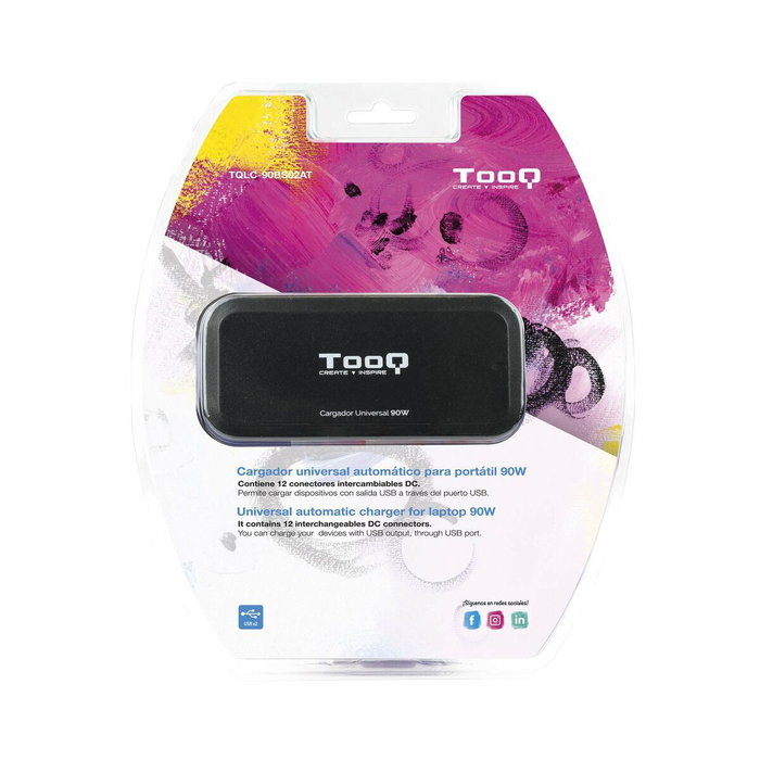TooQ TQLC-90BS02AT Cargador Universal de 90W con 12 Conectores y 2 USB TooQ TQLC-90BS02AT Cargador Universal de 90W con 12 Conectores y 2 USB