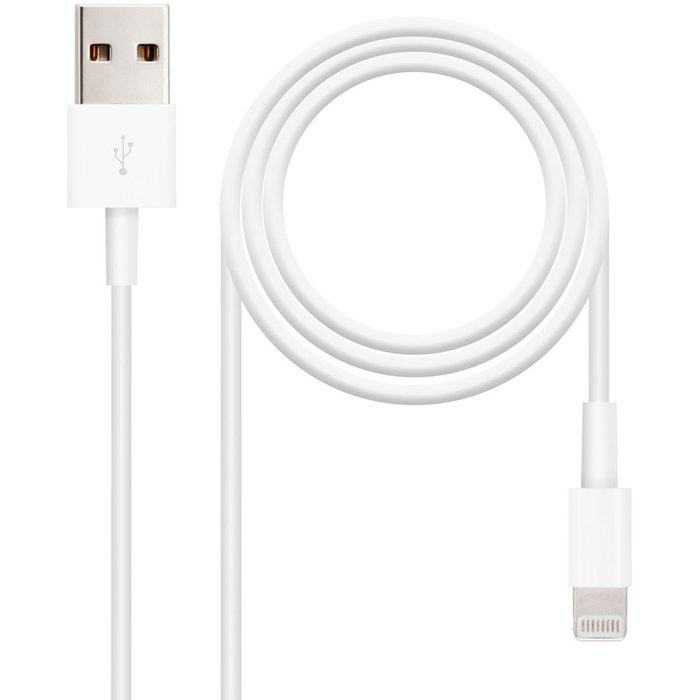 Nanocable Cable Lightning a USB A 2.0, 1m, Blanco