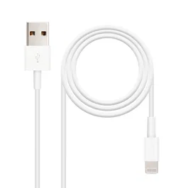 Nanocable 10.10.0401 Cable de Carga y Datos USB-A 2.0 a Lightning para iPhone/iPad/iPod, 1 Metro, Color Blanco