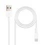 Nanocable 10.10.0401 Cable de Carga y Datos USB-A 2.0 a Lightning para iPhone/iPad/iPod, 1 Metro, Color Blanco