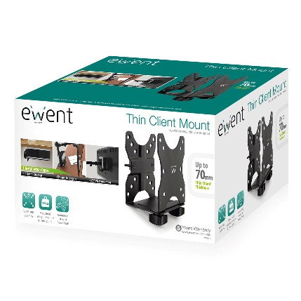 Ewent EW1517 Soporte y Montura para Mini PC/Estación de Trabajo Negro