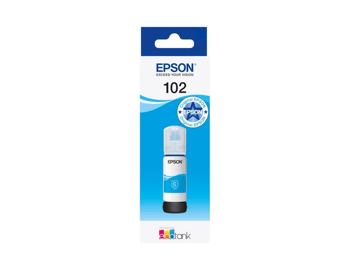 Epson Botella de Tinta 102 Cian 70 ml (C13T03R240) para EcoTank