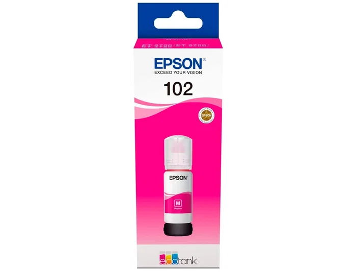 Epson Botella de Tinta 102 EcoTank Magenta 70 ml (C13T03R340)